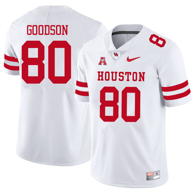 Men #80 Dekalen Goodson Houston Cougars College Football Jerseys Sale-White